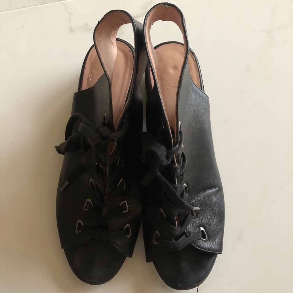 Black Lace Up Sandals